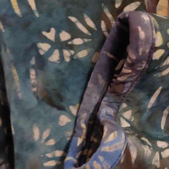 Nomadic Traders Quilted Jacket Button Front %100 Rayon Shell turquoise teal XL - Picture 4 of 7